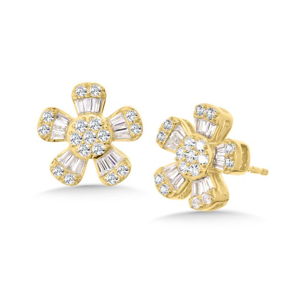 14KT Yellow Gold Diamond Earrings