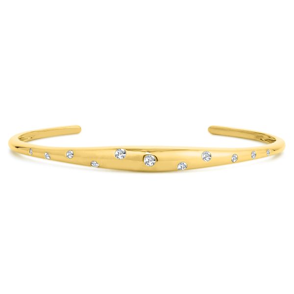 14KT YG DIAMOND BANGLE